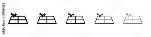 Clean floor surface icon graphic set. trendy stroke line style
