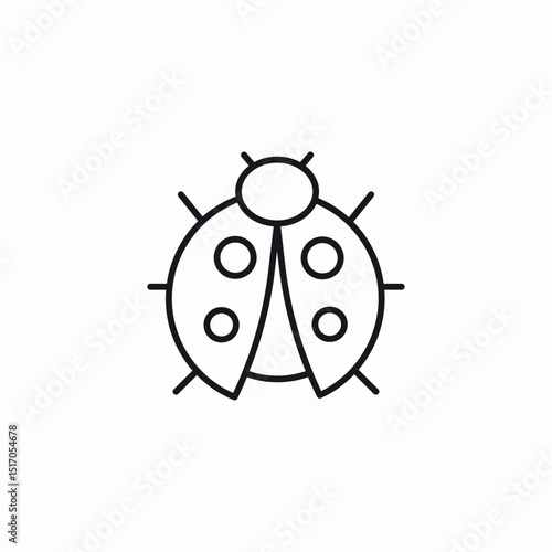 ladybug wings icon sign vector