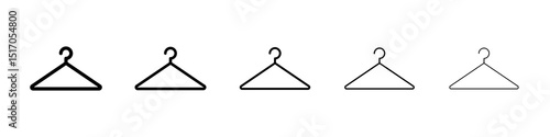 Clothes hanger icon graphic set. trendy stroke line style