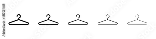 Clothes hanger icon graphic set. trendy stroke line style