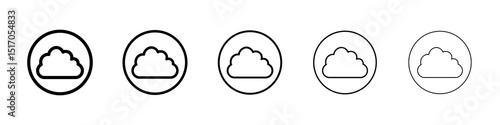 Cloud icon graphic set. trendy stroke line style