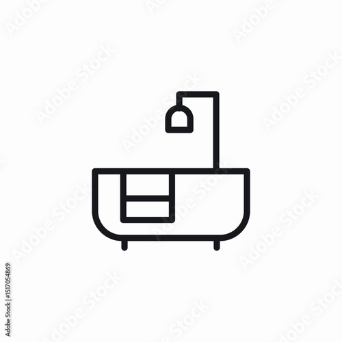large bathtub icon sign vector