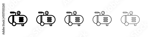 Compressor icon graphic set. trendy stroke line style