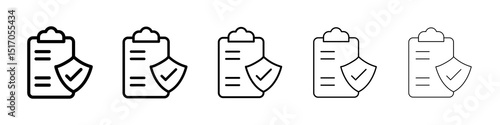 Contract coverage icon graphic set. trendy stroke line style