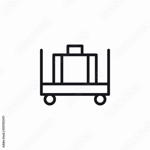 luggage carrier icon sign vector