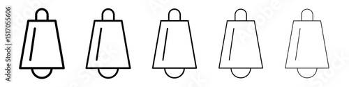 Cowbell icon graphic set. trendy stroke line style