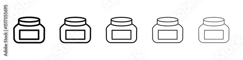 Cream icon graphic set. trendy stroke line style