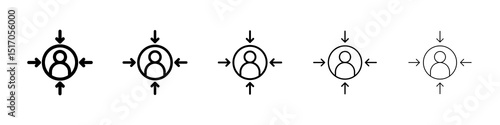 Customer centricity icon graphic set. trendy stroke line style