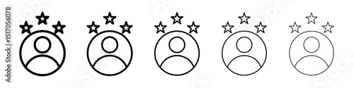 Customer loyalty icon graphic set. trendy stroke line style
