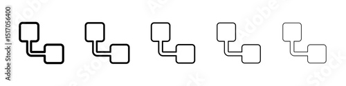 Diagram nested icon graphic set. trendy stroke line style
