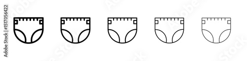 diaper icon graphic set. trendy stroke line style