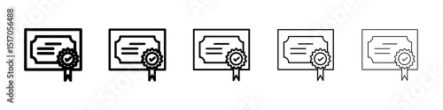 Diploma icon graphic set. trendy stroke line style