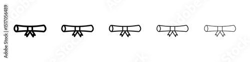 Diploma icon graphic set. trendy stroke line style
