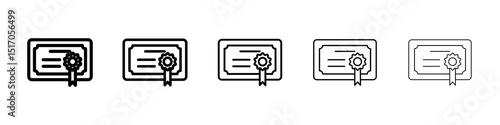 Diploma icon graphic set. trendy stroke line style