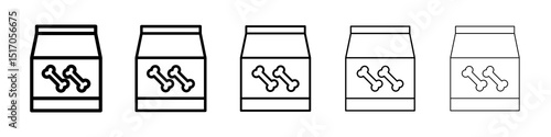 Dog food icon graphic set. trendy stroke line style