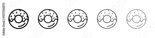 Doughnut icon graphic set. trendy stroke line style