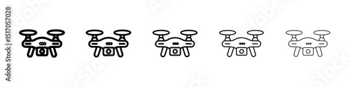 Drone icon graphic set. trendy stroke line style