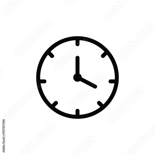 Watch icon. Time icon, clock button, length symbol, duration sign.