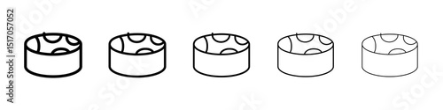 Drum steelpan icon graphic set. trendy stroke line style