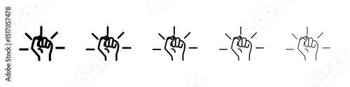Empowerment icon graphic set. trendy stroke line style