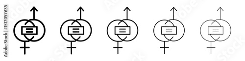 Equality icon graphic set. trendy stroke line style