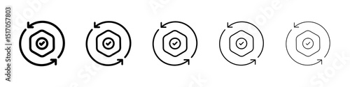 Execution icon graphic set. trendy stroke line style