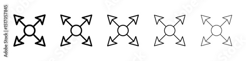 Expand arrows icon graphic set. trendy stroke line style