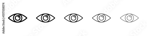 Eyes icon graphic set. trendy stroke line style