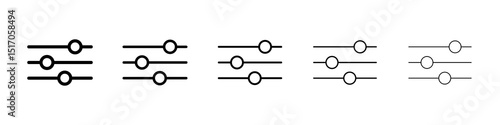 Filter Button icon graphic set. trendy stroke line style