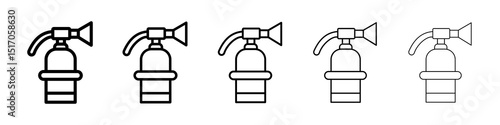 Fire extinguisher icon graphic set. trendy stroke line style