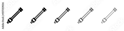 Flute icon graphic set. trendy stroke line style