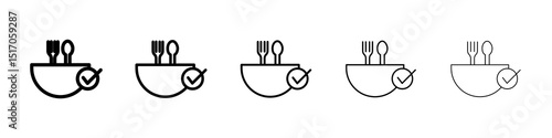 Food safety icon graphic set. trendy stroke line style