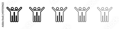 Friends icon graphic set. trendy stroke line style