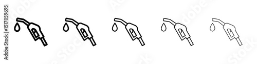 Fuel icon graphic set. trendy stroke line style