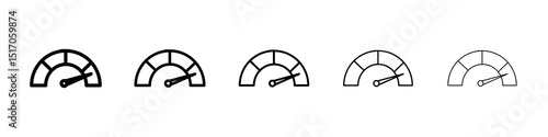 Gauge icon graphic set. trendy stroke line style