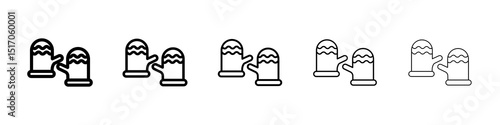 Gloves icon graphic set. trendy stroke line style
