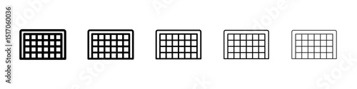 Goal net icon graphic set. trendy stroke line style