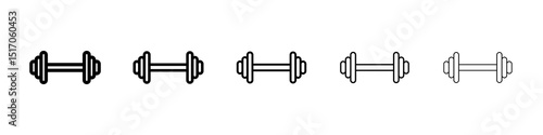 Gym icon graphic set. trendy stroke line style