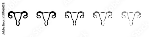 Gynecology icon graphic set. trendy stroke line style