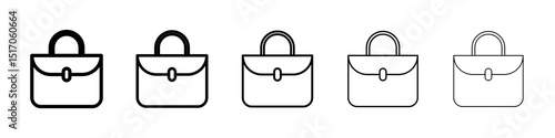 Hand bag icon graphic set. trendy stroke line style