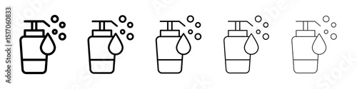 Hand wash icon graphic set. trendy stroke line style