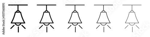 Hanging light icon graphic set. trendy stroke line style