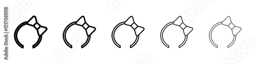 Headband icon graphic set. trendy stroke line style