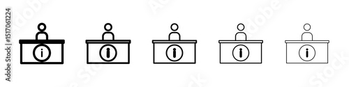Help desk information icon graphic set. trendy stroke line style