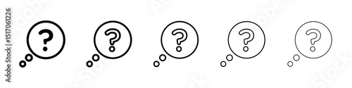 Help icon graphic set. trendy stroke line style