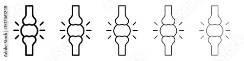 Herniated disc icon graphic set. trendy stroke line style