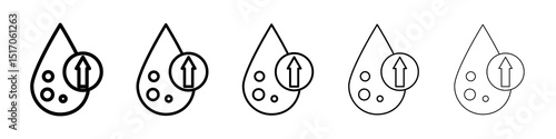 High cholesterol icon graphic set. trendy stroke line style