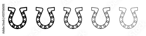 Horseshoe icon graphic set. trendy stroke line style