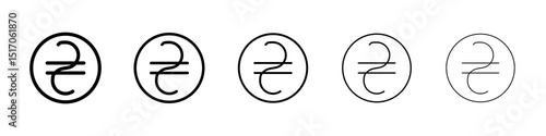 Hryvnia icon graphic set. trendy stroke line style