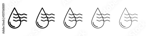 Humidity icon graphic set. trendy stroke line style